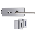 Vorschaubild Griffwerk PURISTO S -Edelstahl matt Ganzglastürbeschlagset -3-teiliger Bandsatz -mit Griff REMOTE -SG -PZ