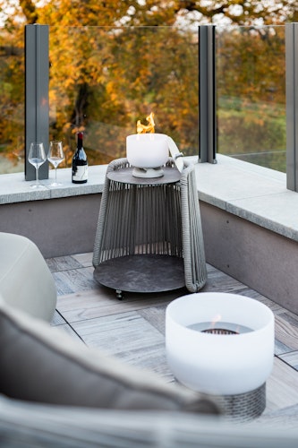 QFlame Feuerschale Set Balcony Stainless Steel Ø 36 cm