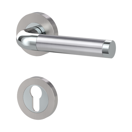 Griffwerk SIMONA Schraubtechnik GK4 -Chrom/Nickelmatt/Edelstahl  Rosettengarnitur -Schraubt. -PZ -TS 40-45mm