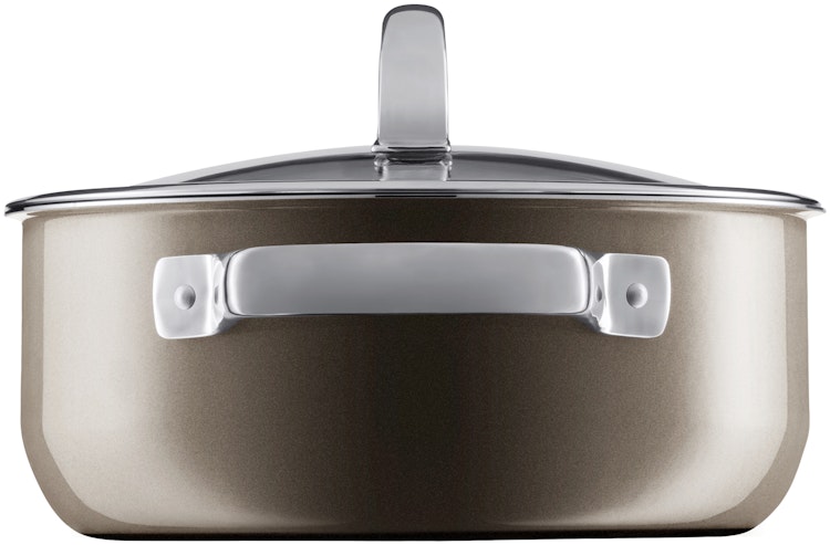 WMF Fusiontec Mineral Bratentopf mit Glasdeckel, 20 cm, Dark Brass