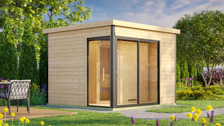 Weka Design-Saunahaus 412 inkl. Elementsauna 44/68 mm