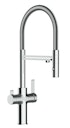 Vorschaubild 3 Wege Wasserhahn Küchenarmatur, FC, mit 360° schwenkbarem Auslauf, abnehmbare 2 strahl Handbrause, Verchromt
