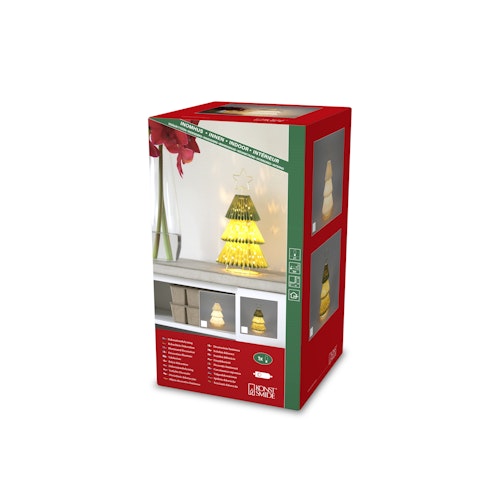 Konstsmide Weihnachtsbeleuchtung Dekobaum aus Papier mit Stern, weiß