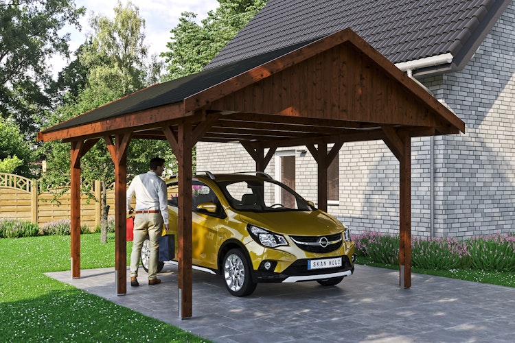 Skan Holz Wallgau - Satteldach Einzelcarport Breite 430 cm