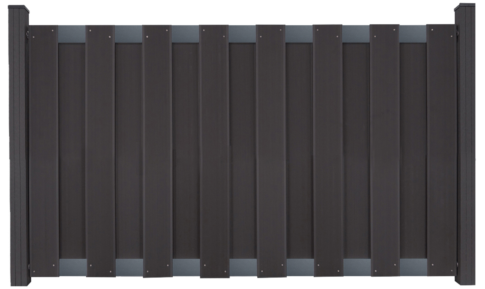 Groja Fertigzaun Vorgartenzaun anthrazitgrau mit Querriegel Anthrazit