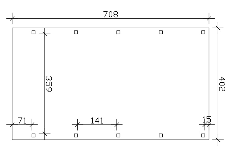 Skan Holz Friesland - Flachdach Carport aus Nadelholz Breite 402 cm
