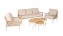 Vorschaubild Garden Pleasure Lounge-Gruppe TULUM, Alu Sandbeige / Nonwood / Rope Beige / Kissen 100 % Polyester Beige