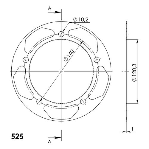 Supersprox Edge Disk 525 43Z (Gold)