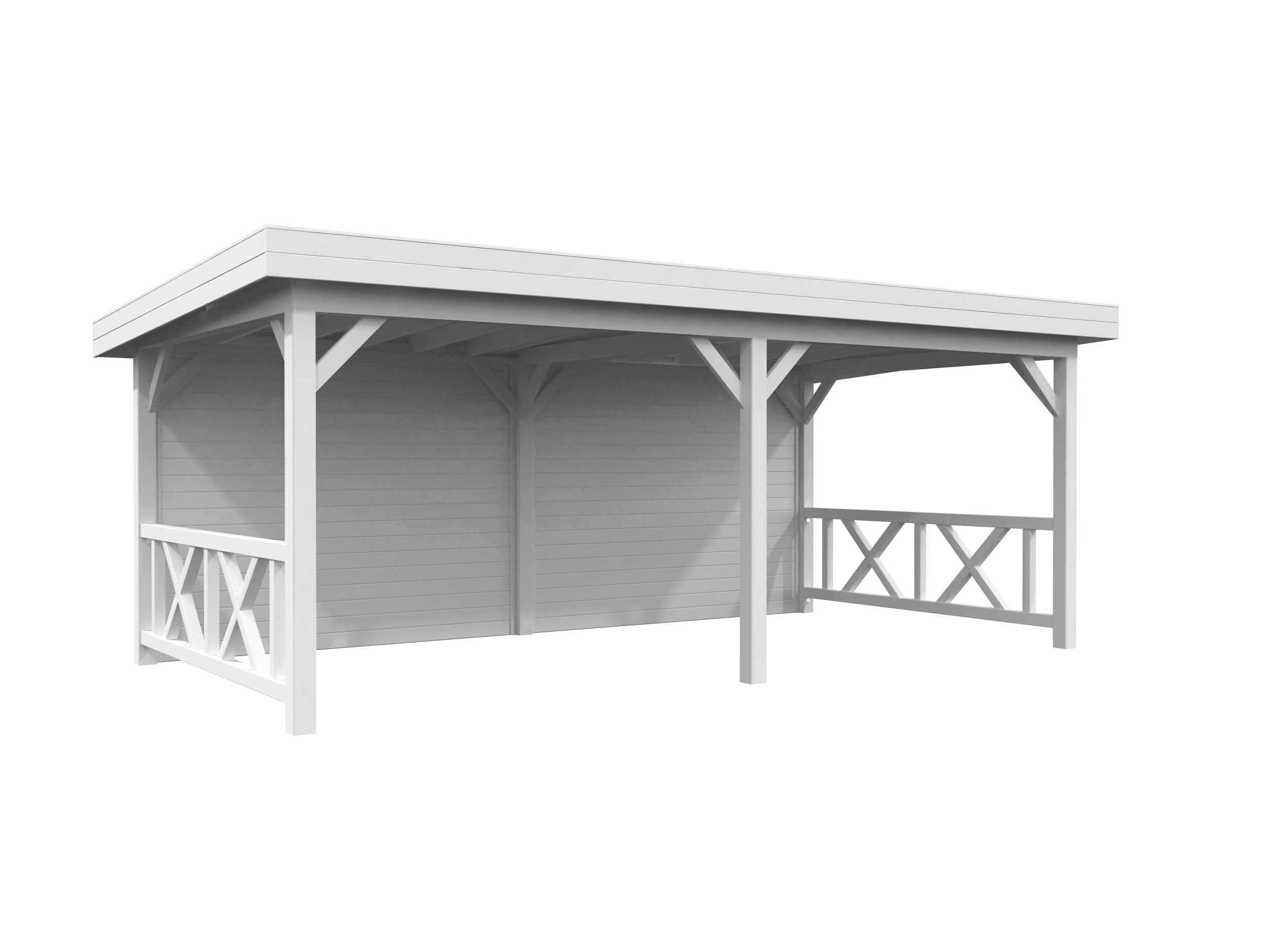 Palmako Carport/Pavillon Connect Lenna 16,6 m² SET 308 weiß lackiert