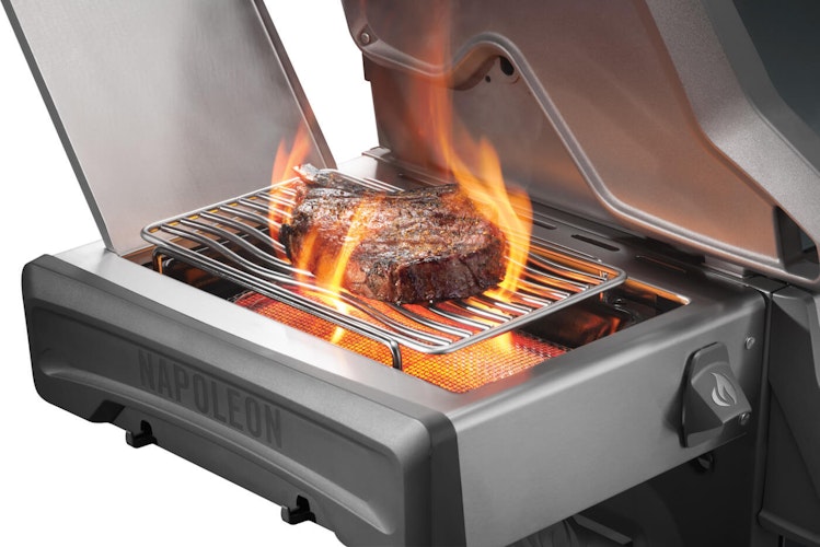 NAPOLEON Gasgrill Rogue Pro 425, SIZZLE ZONE Seitenbrenner, Charcoal Grau