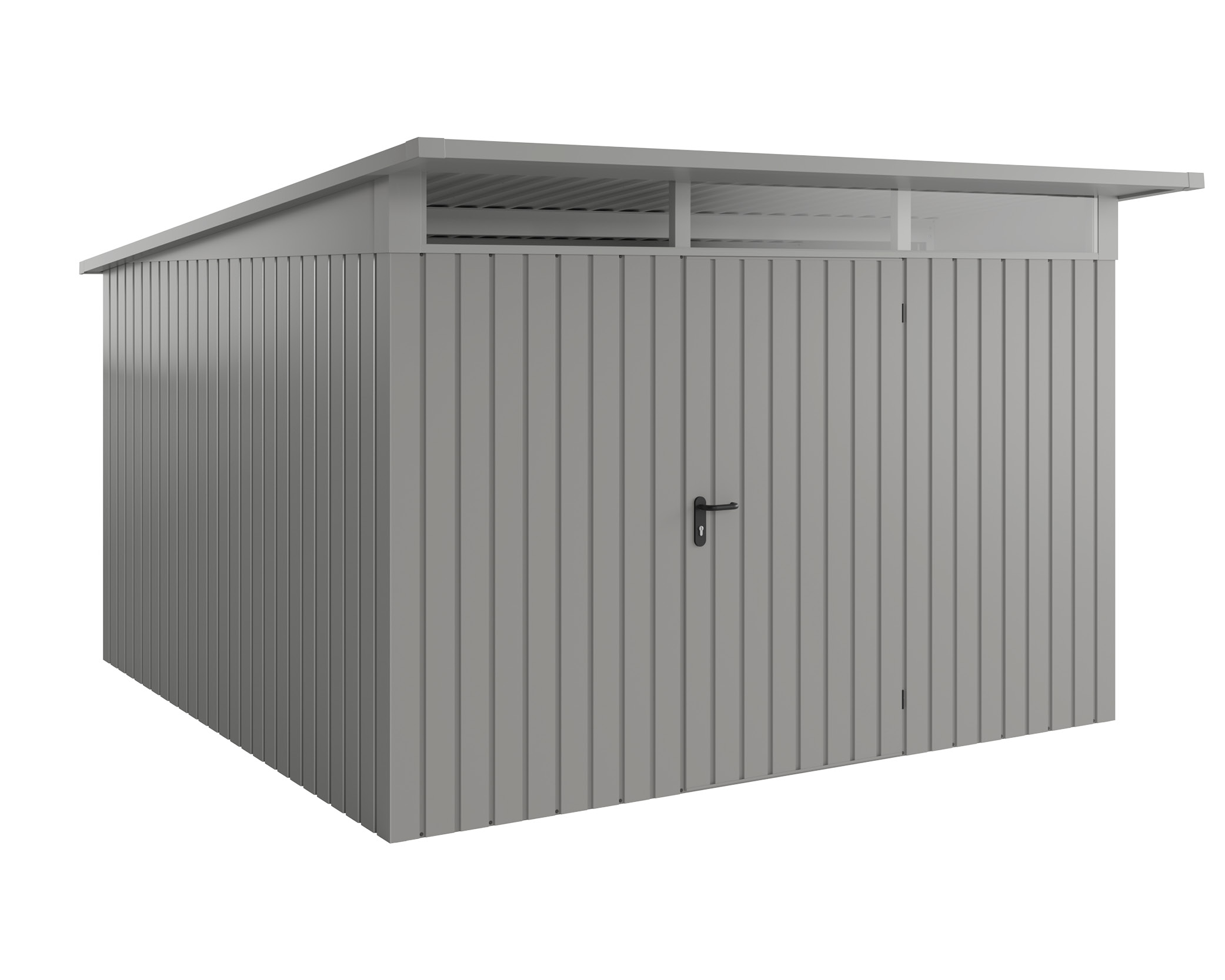 Hörmann Metall-Gerätehaus EcoStar EuroLine EPD mit Pultdach B 310 x T 310 cm (EPD 14), Motiv Modern (mit schmalen Lamell...