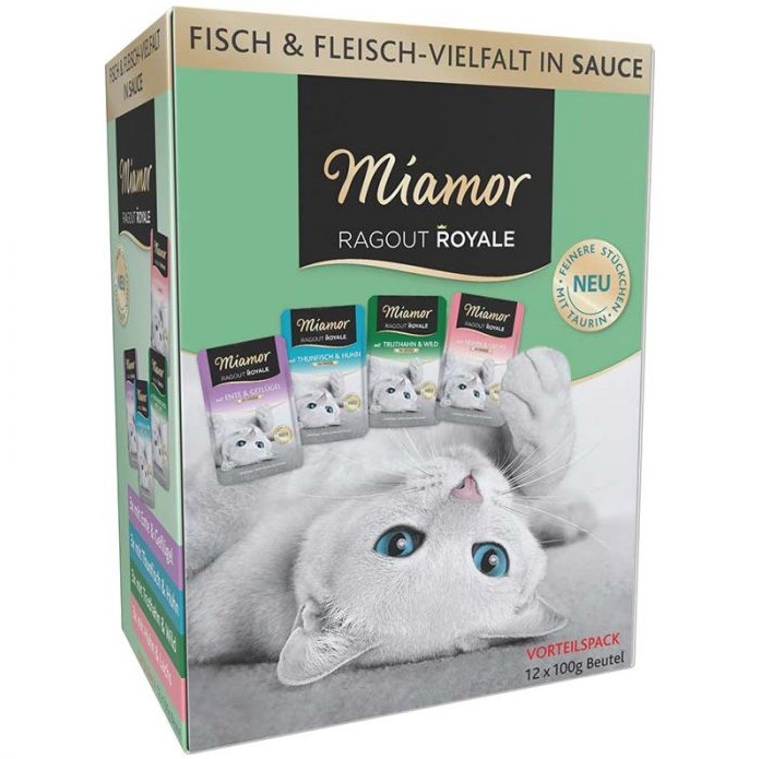 Miamor Ragout Royale Fisch & Fleischvielfalt in Sauce 12x100g Multipack Katzennassfutter