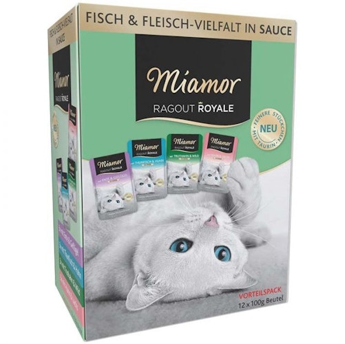 Miamor Ragout Royale Fisch & Fleischvielfalt in Sauce 12x100g Multipack Katzennassfutter