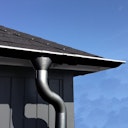 Metall Dachrinnenset für Skan Holz Carport Schwaben Breite 434 cm mit Kunststofffallrohr(en)