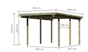 Karibu Carport Einzelcarport Eco 1/2 - kesseldruckimprägniert
