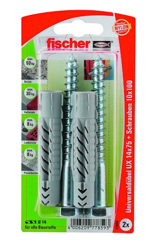 FISCHER Universaldübel UX 14x75 SK (2 Stück)