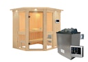 Vorschaubild Karibu Amelia 1 - Sauna mit Eckeinstieg 68 mm inkl. gratis 9 kW Bio-Saunaofen im Wert von 719 €