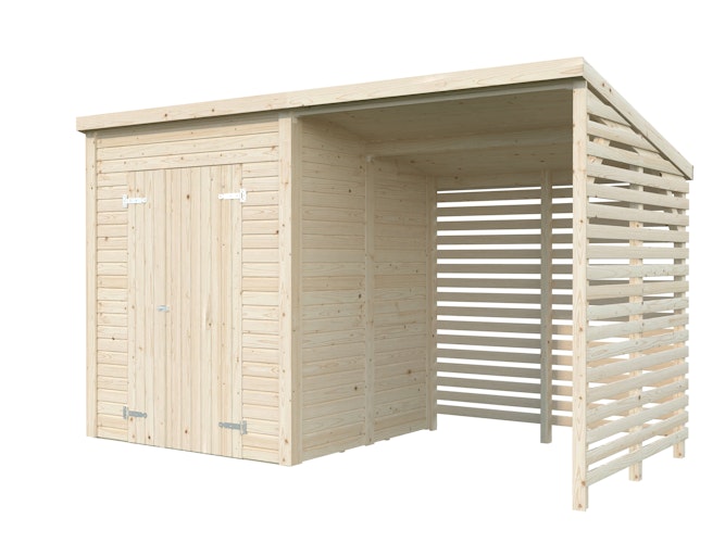 Palmako Gerätehaus Leif 3,0 m² + 2,9 m² Anbau - 16 mm
