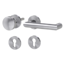 Vorschaubild Griffwerk LUCIA PROFESSIONAL Schraubtechnik FS Panik -Edelstahl matt  Rosettengarnitur -Schraubt. -Knopf R2 -WR -Stift 9mm -TS 38-50mm