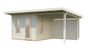 Vorschaubild Palmako Premium Gartenhaus Grace 8,1 m² inkl. 8,1 m² Anbau - 56 mm
