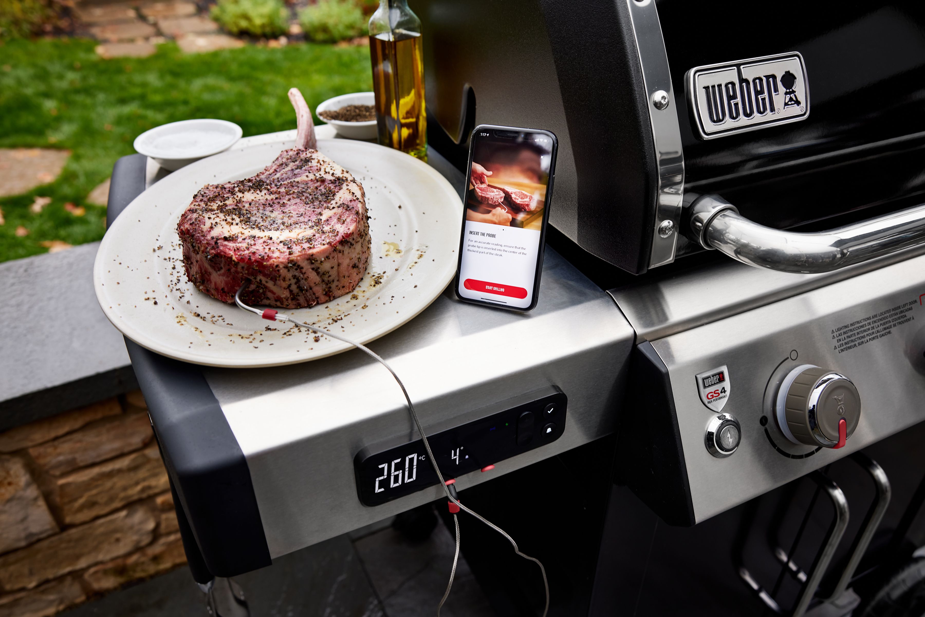 Weber Knauf-Set, 3-teilig, Für Genesis II E/ES 310 & 610 Grills (ab 2017) – Ersatzgriffe, 6,4 Cm Durchmesser, D-Loch