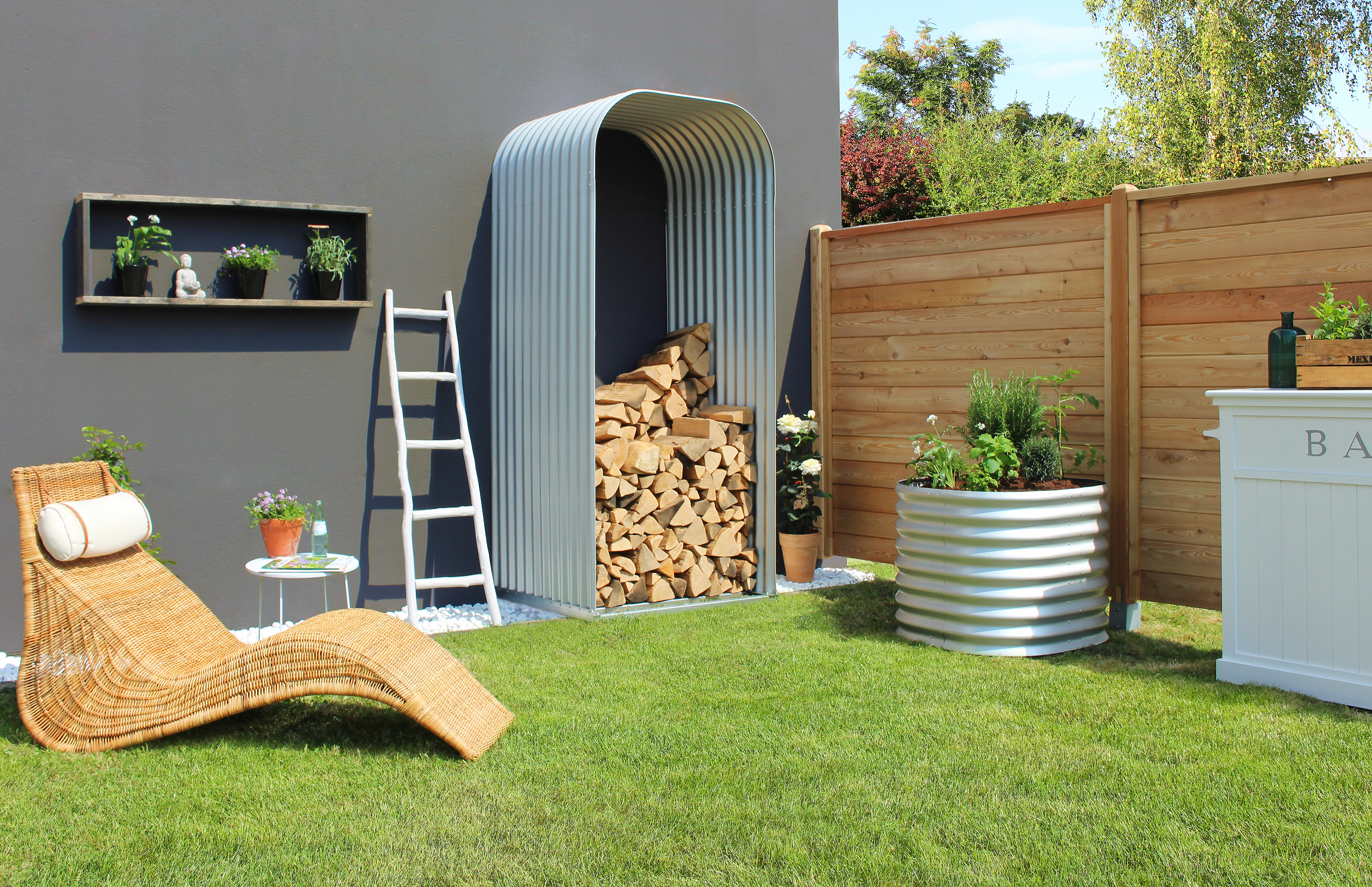 Vitavia Kaminholzregal Lignum Hoch B 99 x T 86 x H 223 cm