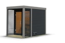 Vorschaubild Karibu Saunahaus Ares 1 - Hybridhaus mit Metallrahmen - 38 mm inkl. gratis 9 kW Bio-Saunaofen im Wert von 719 €