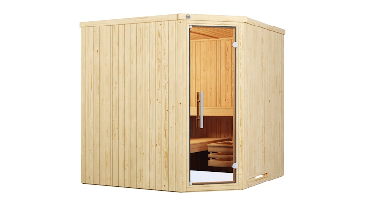 Weka Elementsauna Varberg 3 - 68 mm Sparset 2 inkl. 7,5 kW Bioaktiv-Ofen mit Steuergerät