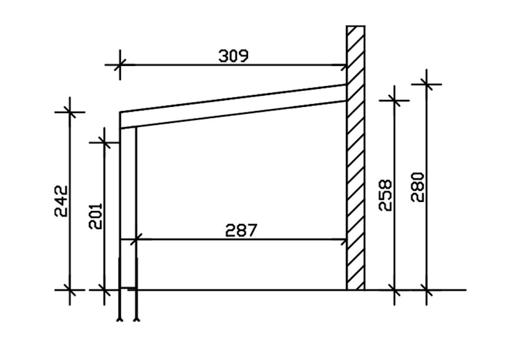 Skan Holz Terrassenüberdachung Novara Breite 450 cm
