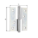 Vorschaubild Alberts® Aushebescharnier 80x65x1,2 mm rechts