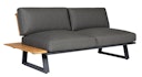 Vorschaubild Diamond Garden Lounge-Set NORA Sun & Rain, Sofa + Hocker + Tisch, Aluminium / Teak / Tuvatextil (100 % Polyacryl)