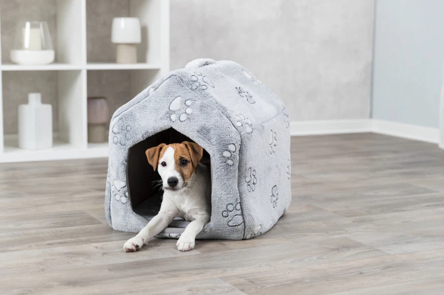 TRIXIE Höhle Jimmy Soft, 40 × 45 × 40 cm, hellgrau