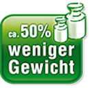 Mit 50% weniger Gewicht