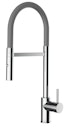 Vorschaubild Wasserhahn Küchenarmatur, SAM, mit 360° schwenkbarem Auslauf, abnehmbare 2 strahl Handbrause, Verchromt / Grau