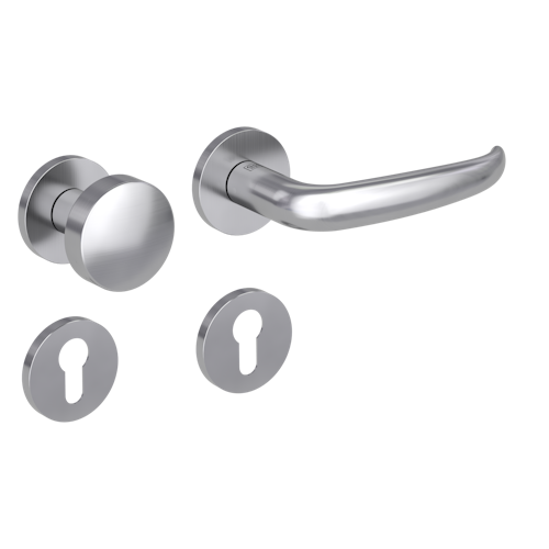 Griffwerk Wechselgarnitur VAYA 194 ALDA fast2fix Fast2Fix GK3 Rosetten rund Knopf R2 Edelstahl matt R