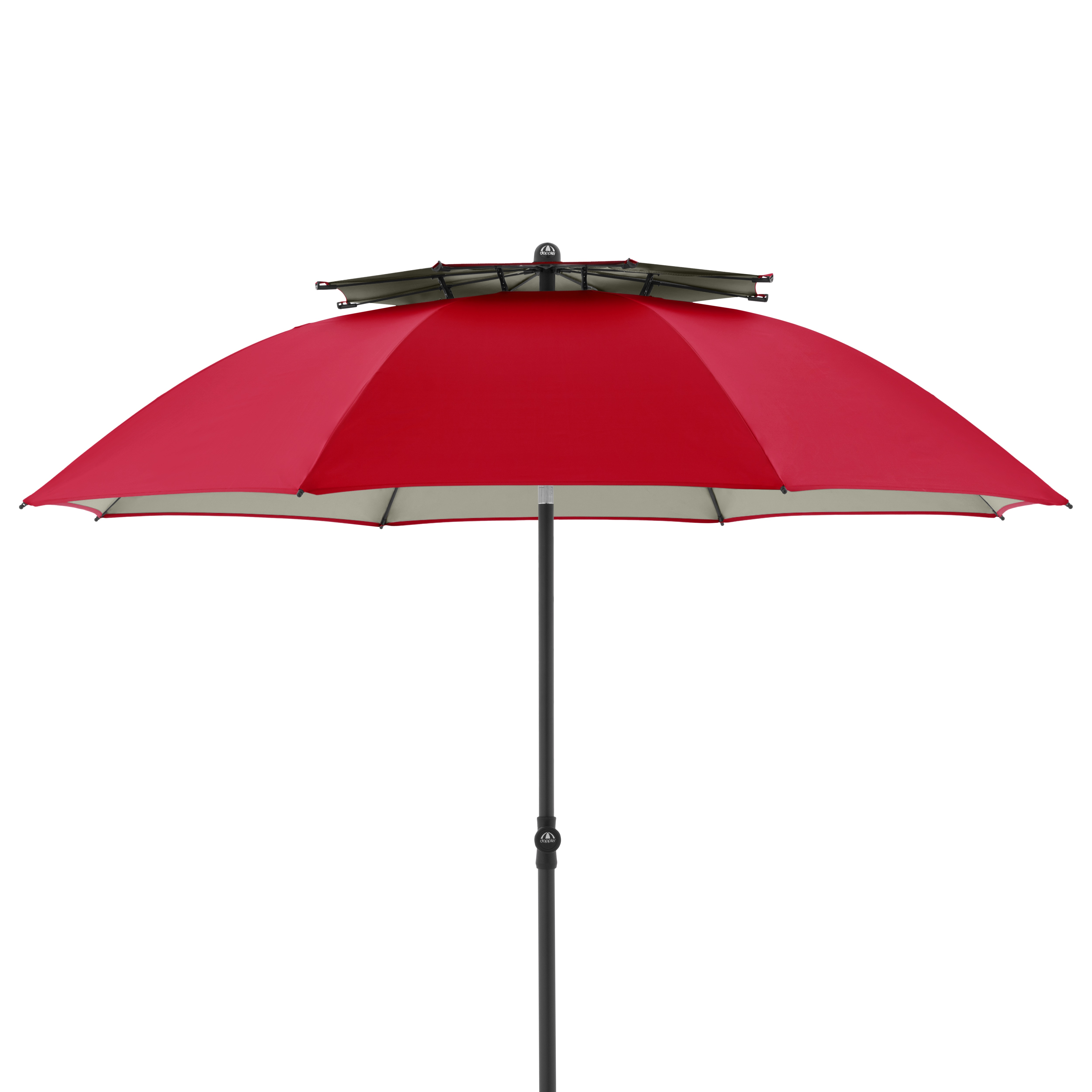 doppler Strandschirm WINDPROFI 200 Manual, Aluminium Anthrazit / 100 % Polyester 80 g/m² Rot
