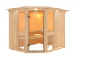 Vorschaubild Karibu Amelia 3 - Sauna mit Eckeinstieg 68 mm inkl. gratis 9 kW Bio-Saunaofen im Wert von 719 €