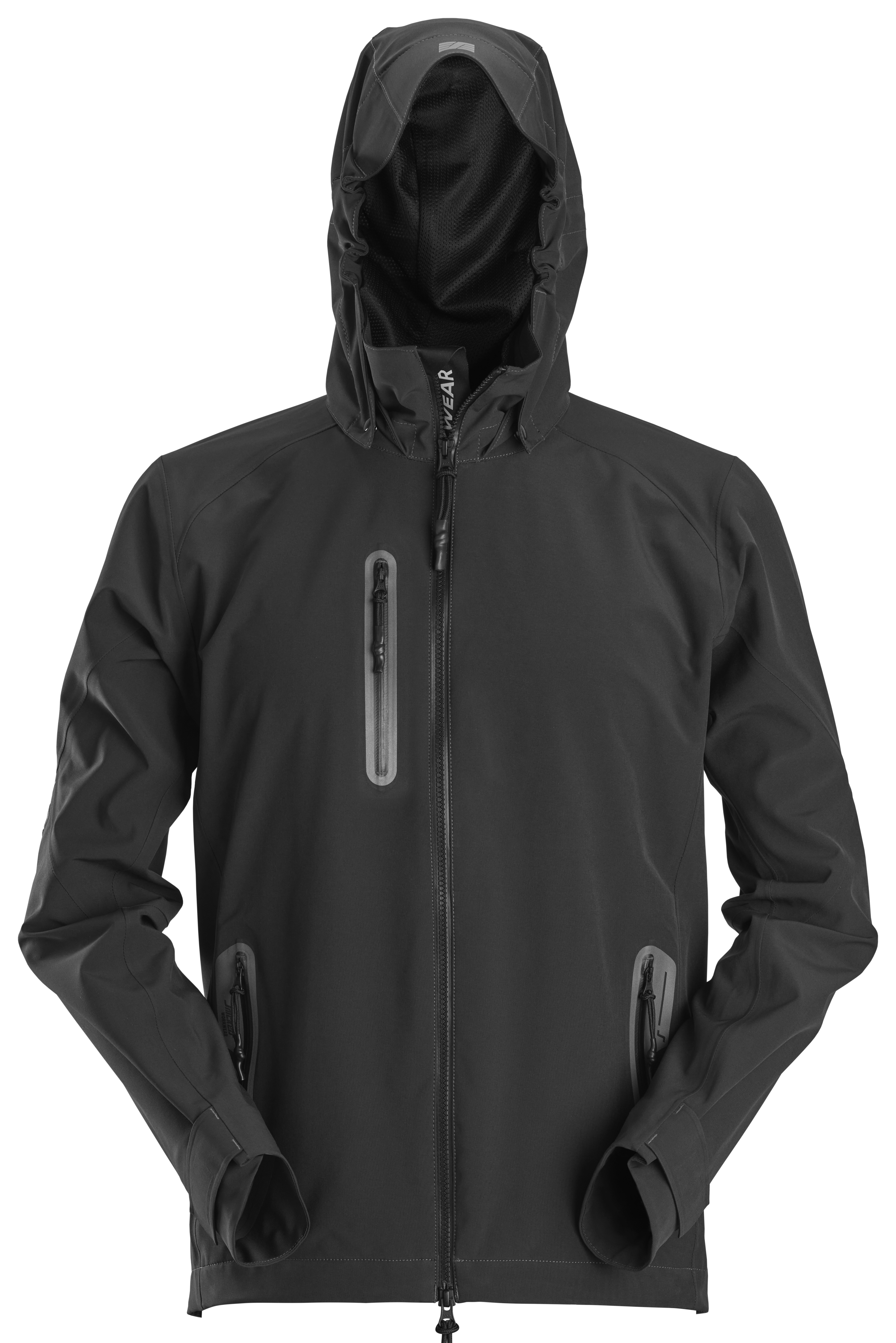 Snickers Flexiwork, Wasserdichte Softshell-Jacke mit Kapuze 8 schwarz