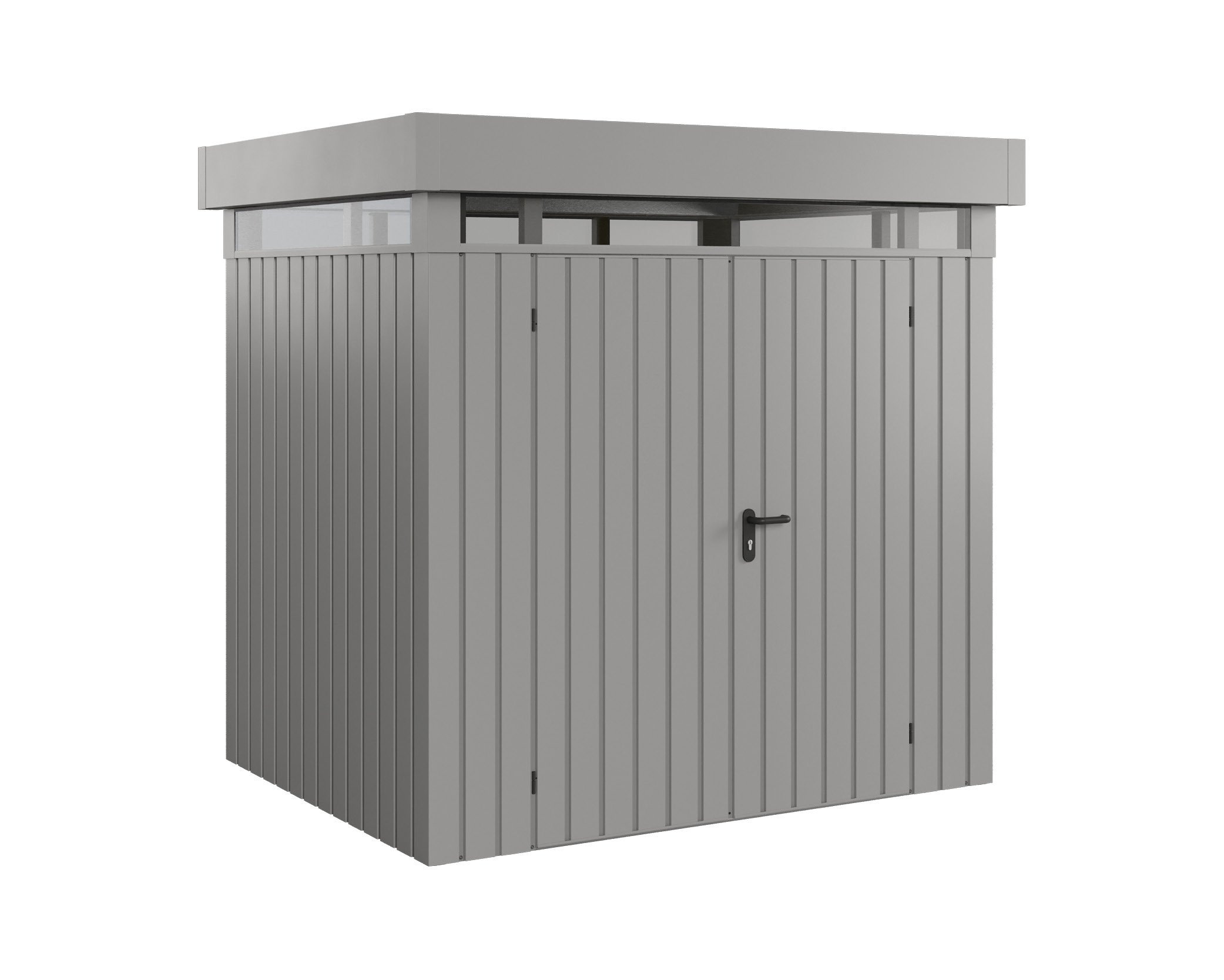 Hörmann Metall-Gerätehaus EcoStar EuroLine EFD mit Flachdach B 214 x T 166 cm (EFD 4) mit Lichtband, Motiv Modern (mit s...