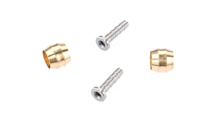 CONTEC Leitungsanschluss Disc Stop Shimano gold Set für 1 Rad, bestehend aus 2x Leitungs