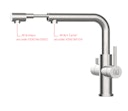 Vorschaubild 4 Wege Wasserhahn Küchenarmatur, Edelstahl Massiv mit schwenkbarem L-Auslauf und herausziehbarer Brause, Gebürstet