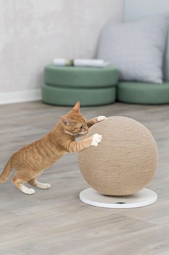 TRIXIE Kratzball auf Platte, Jute/Holz, ø 29 × 31 cm