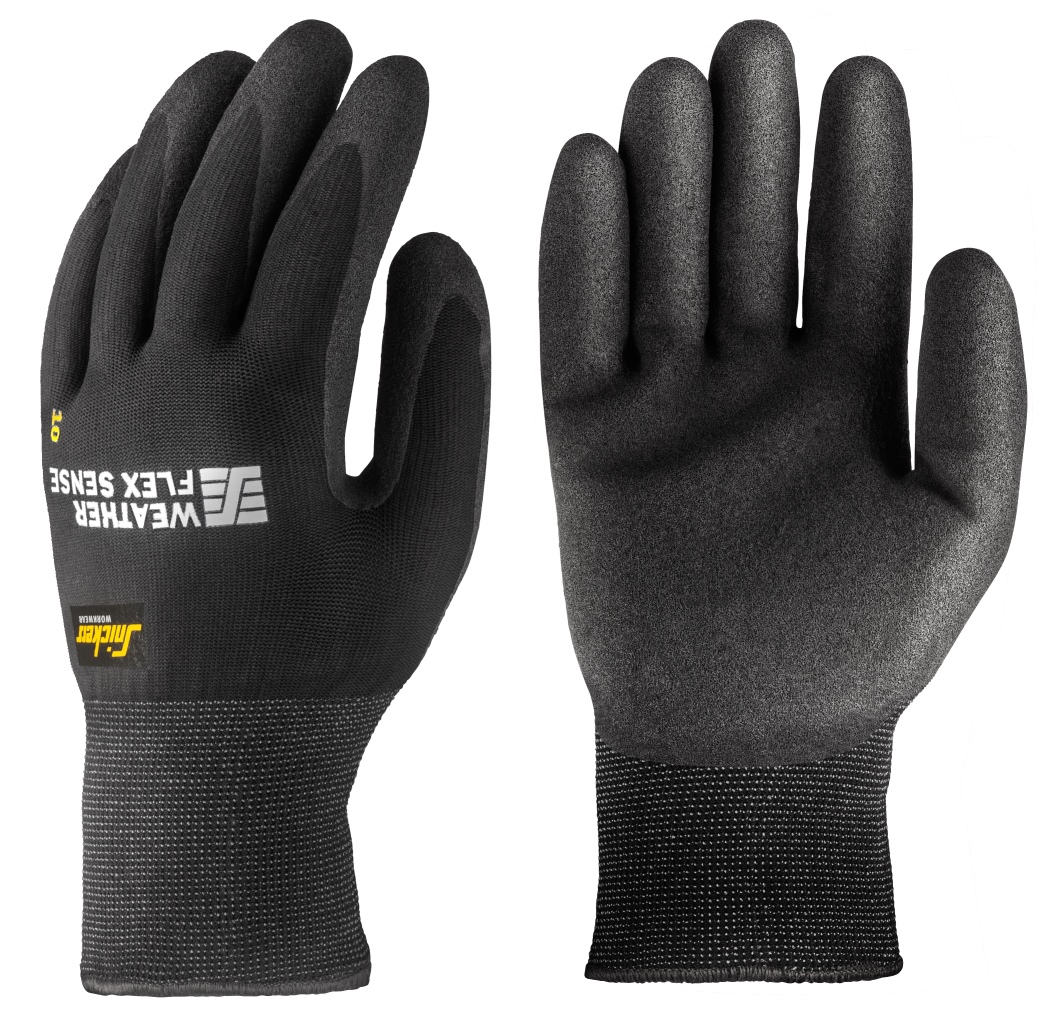 Snickers WETTER Flex Sense Handschuhe PAAR 10 schwarz-schwarz