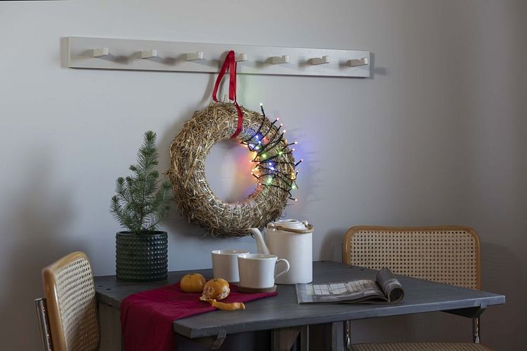 Konstsmide Weihnachtsbeleuchtung  Micro LED Lichterkette dunkelgrünes Kabel
