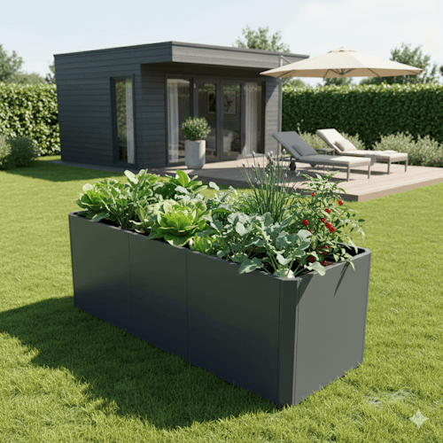 Premium Hochbeet aus Stahl anthrazit 200 x 80 x 75 cm