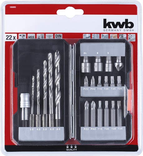 kwb Bit-Bohrerbox 22tlg. S-Box 108805