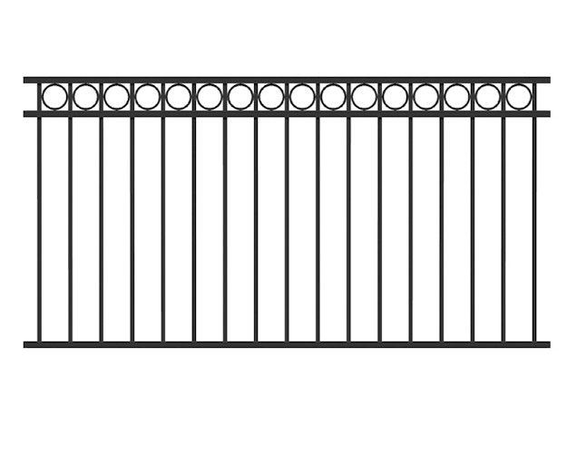 Alberts® Zaun Anbauset Circle zum Einbetonieren 2 m