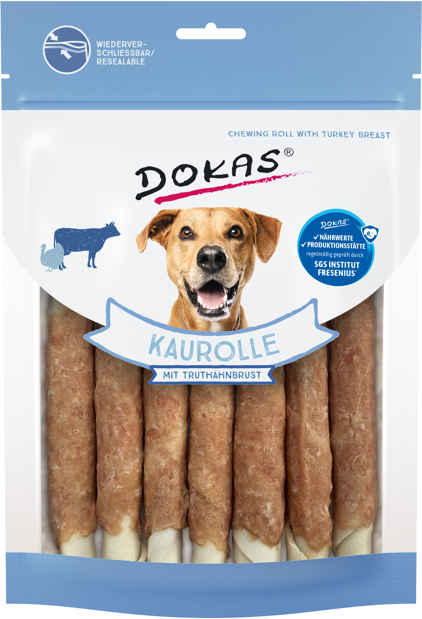 DOKAS Kaurolle Truthahnbrust 190 Gramm Hundesnacks