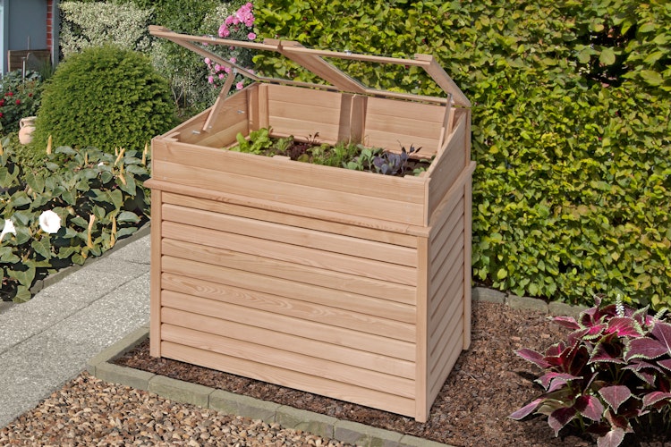 T&J TONDERN-Frühbeet Lärche 119 x 80 x 21/30 cm vorgefertigte Elemente