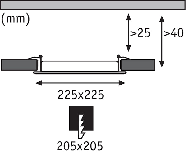 Paulmann SmartHome LED Einbaupanel eckig 13,5W mit Weißlichtsteuerung